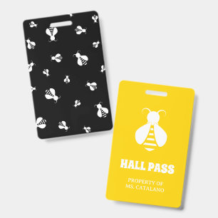 honeybee Teacher Hall Pass ID Badge