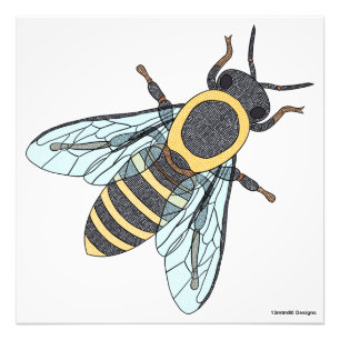 Honeybee (white) - Photo Print