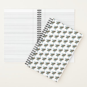 Honeybee (white) - Spiral Notebook