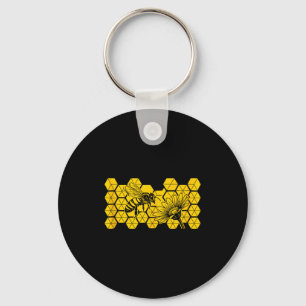 Honeybee wildflower save bee botanical nature eart key ring