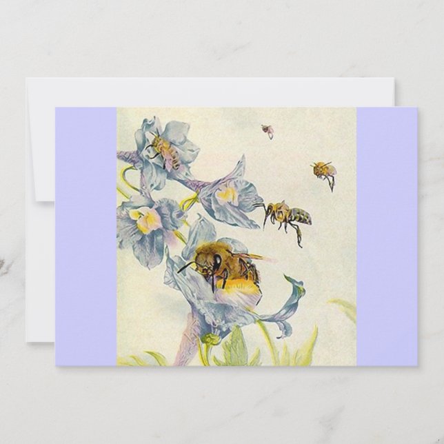 Honeybee & Wildflowers Lilac Business Announcement (Front)
