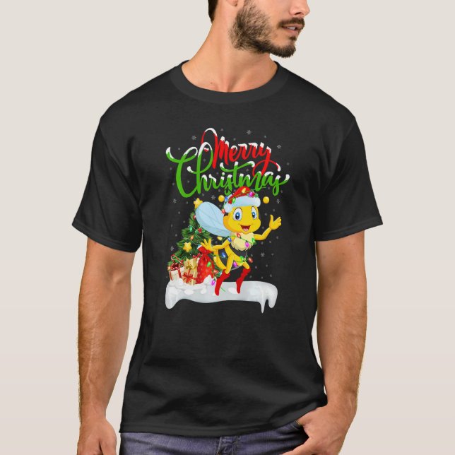 Honeybee  Xmas Decorations Santa Honeybee Christma T-Shirt (Front)