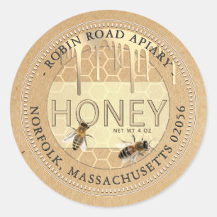 Honeybees and Comb Honey Label
