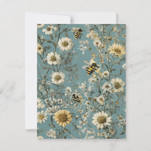 Honeybees and Wildflowers Holiday Card (Front)