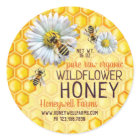 Honeybees Apiary Wildflower Honey Jar Lid Labels