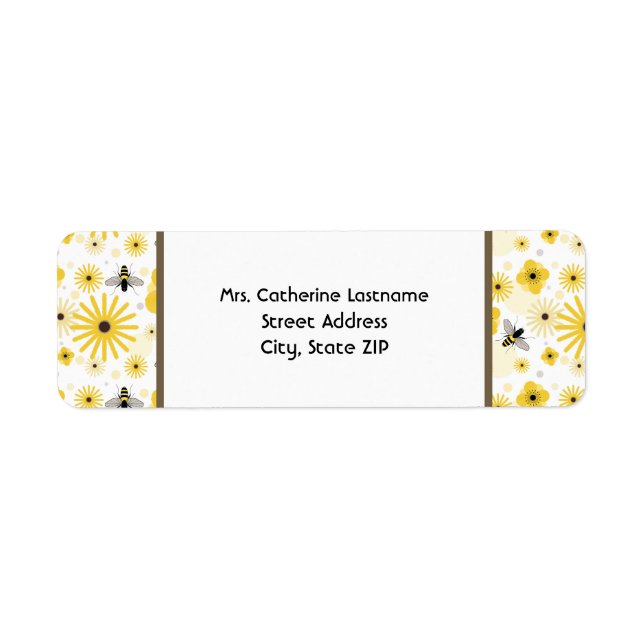 Honeybees & Flowers Address Label (Front)