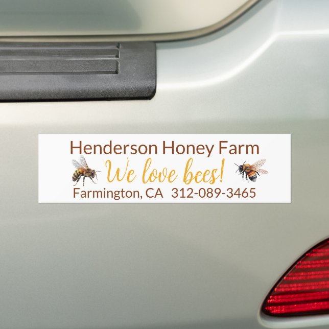 Honeybees Honey Business Bumper Sticker (On Car)