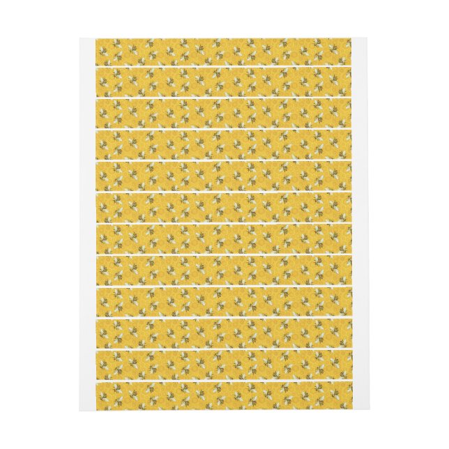 Honeybees Honeycomb Honey Jar Lid Security Seal Wrap Around Label (Sheet)
