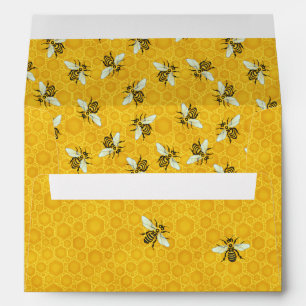 Honeybees on Honeycomb Apiary Bee Honey Pattern Envelope