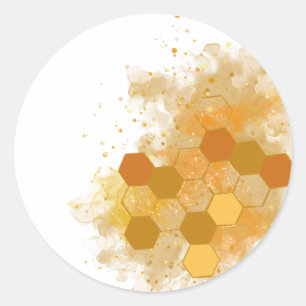 Honeycomb Alcohol Ink Classic Round Sticker