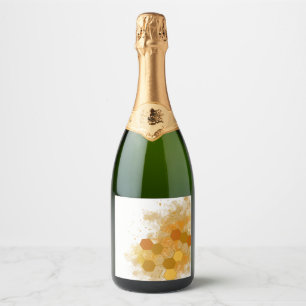 Honeycomb Alcohol Ink  Sparkling Wine Label
