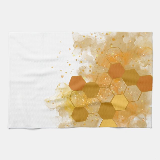 Honeycomb Alcohol Ink  Tea Towel (Horizontal)