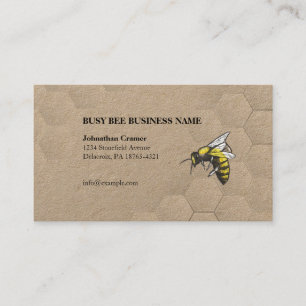 Honeycomb and Bee Kraft Paper Business Card