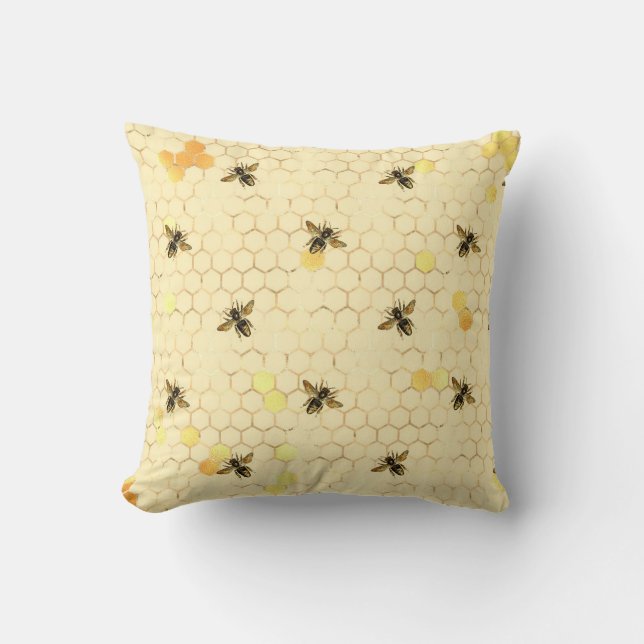 Honeycomb and  Bees Cushion (Front)