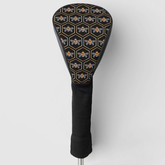 Honeycomb And Bees Golf Head Covers (Front)