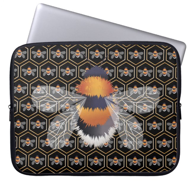 Honeycomb And Bees Laptop Sleeve (Front)