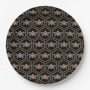 Honeycomb And Bees Paper Plate