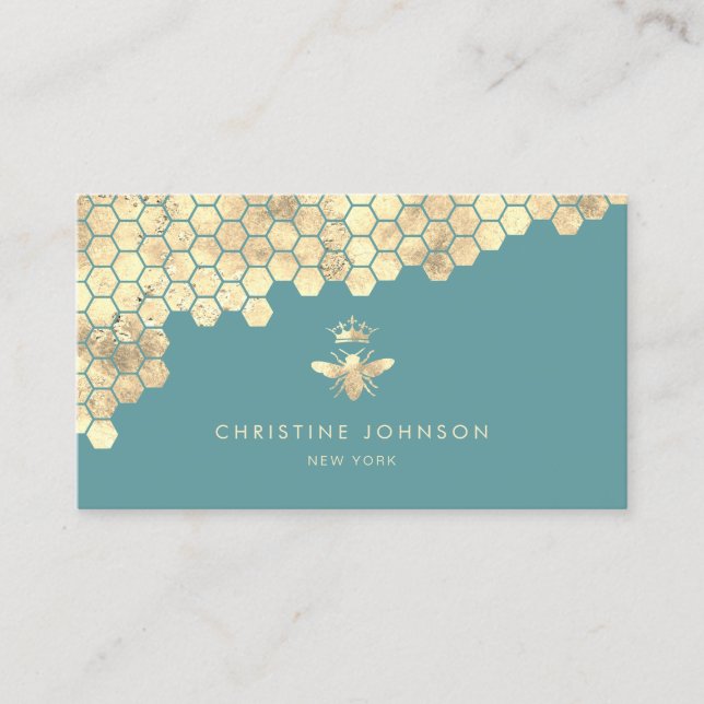 honeycomb and queen bee business card (Front)