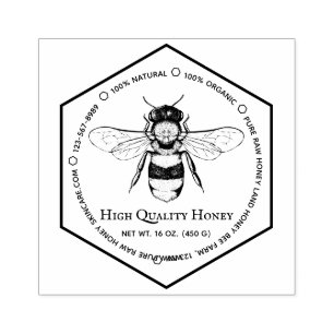 Honeycomb Apiary Skincare Tattoo Bee Rubber Stamp