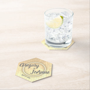 Honeycomb April Wedding Recyclable Paper Coaster