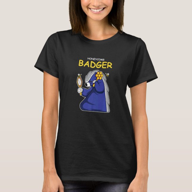 Honeycomb Badger Beekeepers   T-Shirt (Front)