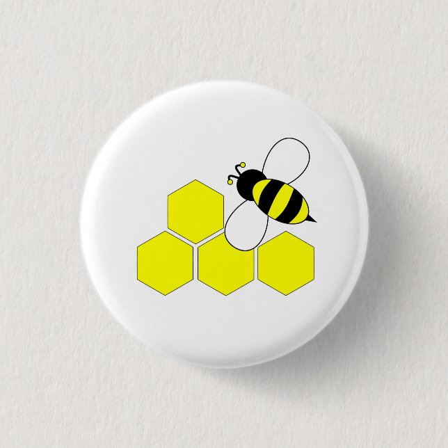 Honeycomb Bee 3 Cm Round Badge (Front)