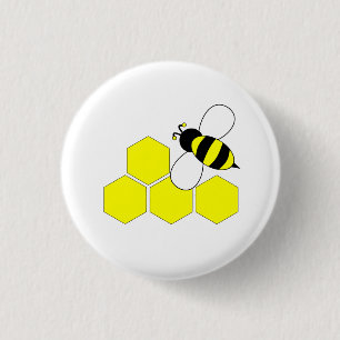 Honeycomb Bee 3 Cm Round Badge