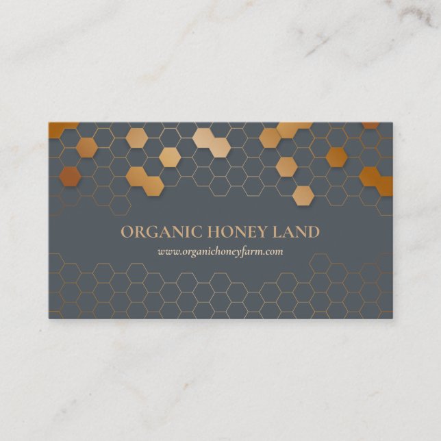 Honeycomb Bee Beekeeper Apiarist Elegant Business Card (Front)