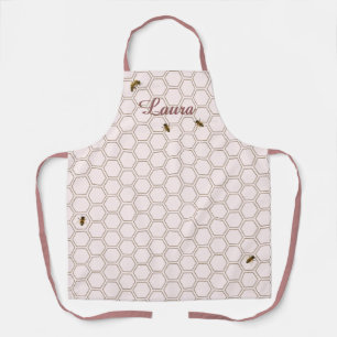 Honeycomb Bee Beekeeper Pink Personalized Apron