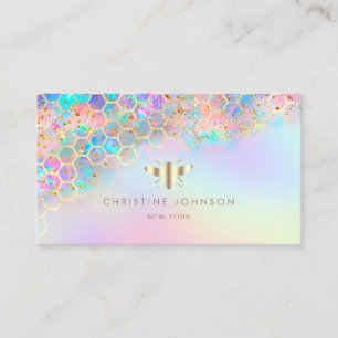honeycomb bee colourful design business card