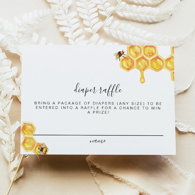 Honeycomb Bee Diaper Raffle Ticket Card (Creator Uploaded)