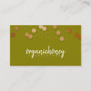 Honeycomb Bee Farm Apiary Green Gold Business Card