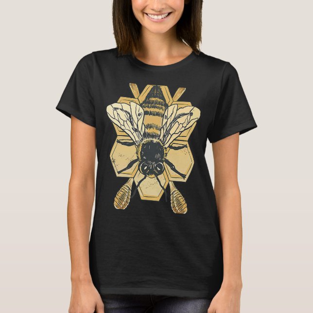Honeycomb Bee Insect Honey Collector Honey T-Shirt (Front)