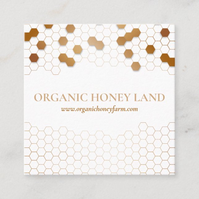 Honeycomb Bee keeper Apiarist Square Business Card (Front)