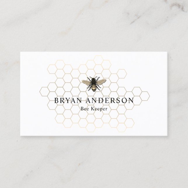 Honeycomb Bee Keeper Business Card (Front)