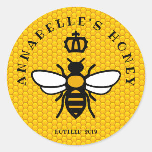 Honeycomb Bee Label Personalise
