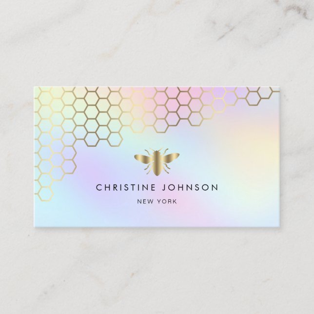 honeycomb bee logo business card (Front)