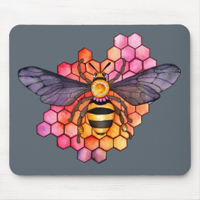 Honeycomb Bee Mouse Mat (Front)