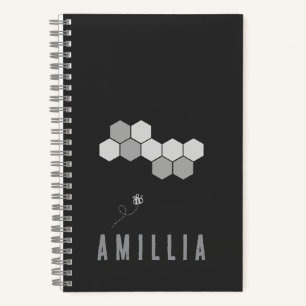 Honeycomb Bee Name Typography Design Notebook