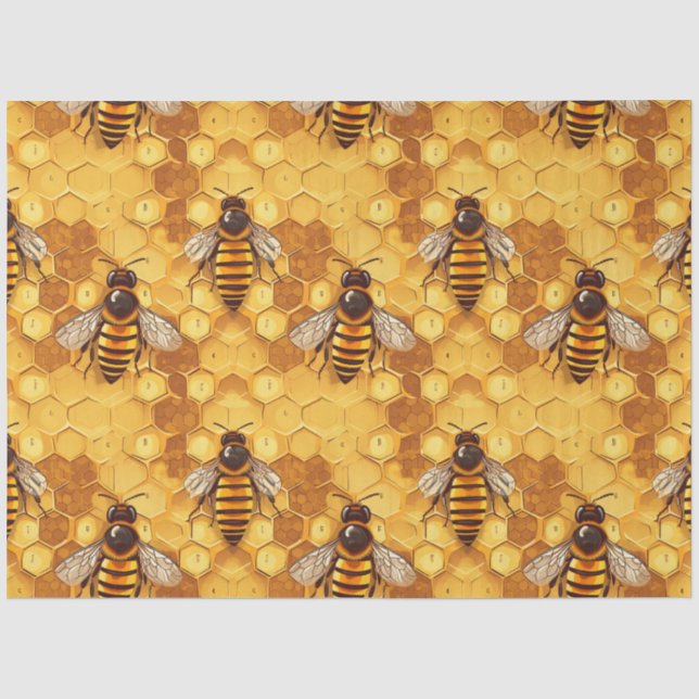 Honeycomb Bee Series Design 13 Tissue Paper (Front)