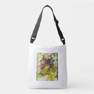 Honeycomb bee sticker mason jar crossbody bag