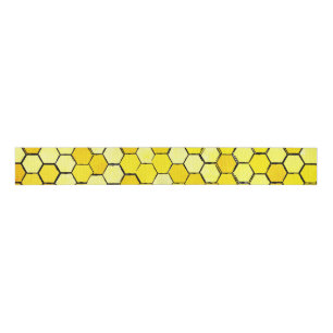 Honeycomb Bee Themed Grosgrain Ribbon