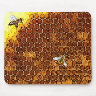Honeycomb Beehive Honey Bee Mouse Pad