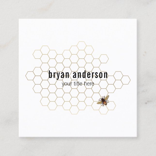 Honeycomb Beekeeper Business Card (Front)