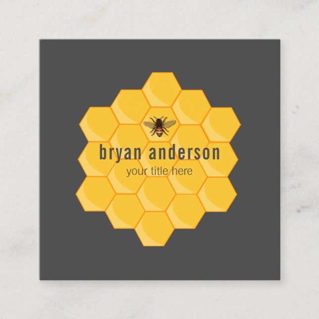 Honeycomb Beekeeper Business Card (Front)