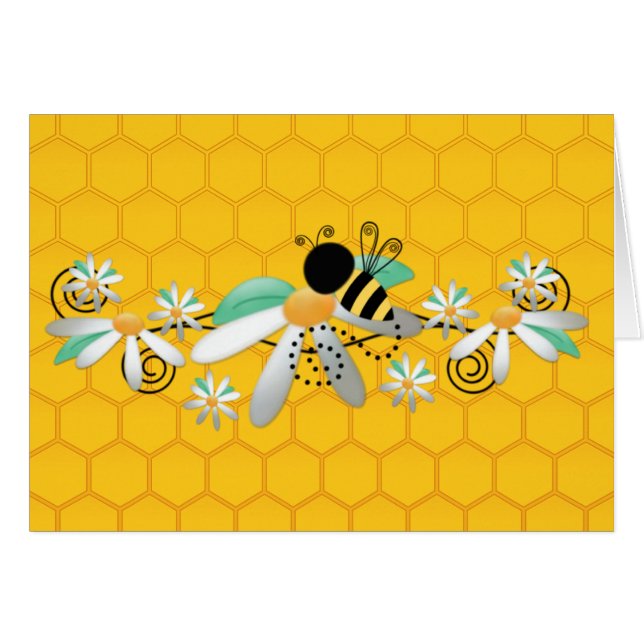 Honeycomb Bees and Daisies (Front Horizontal)