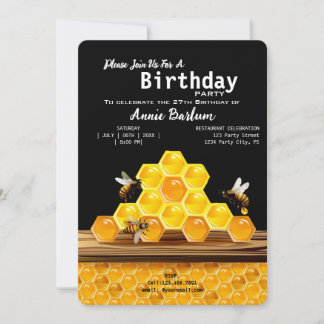 Honeycomb Birthday Party Invitation