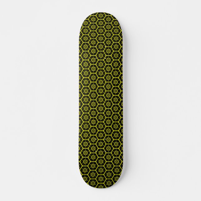 Honeycomb - Black and Yellow Skateboard (Front)