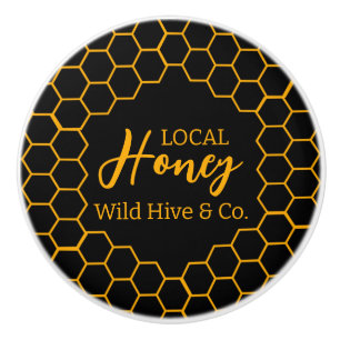 Honeycomb – Black or White Background Ceramic Knob