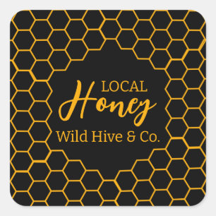 Honeycomb – Black or White Background Square Sticker